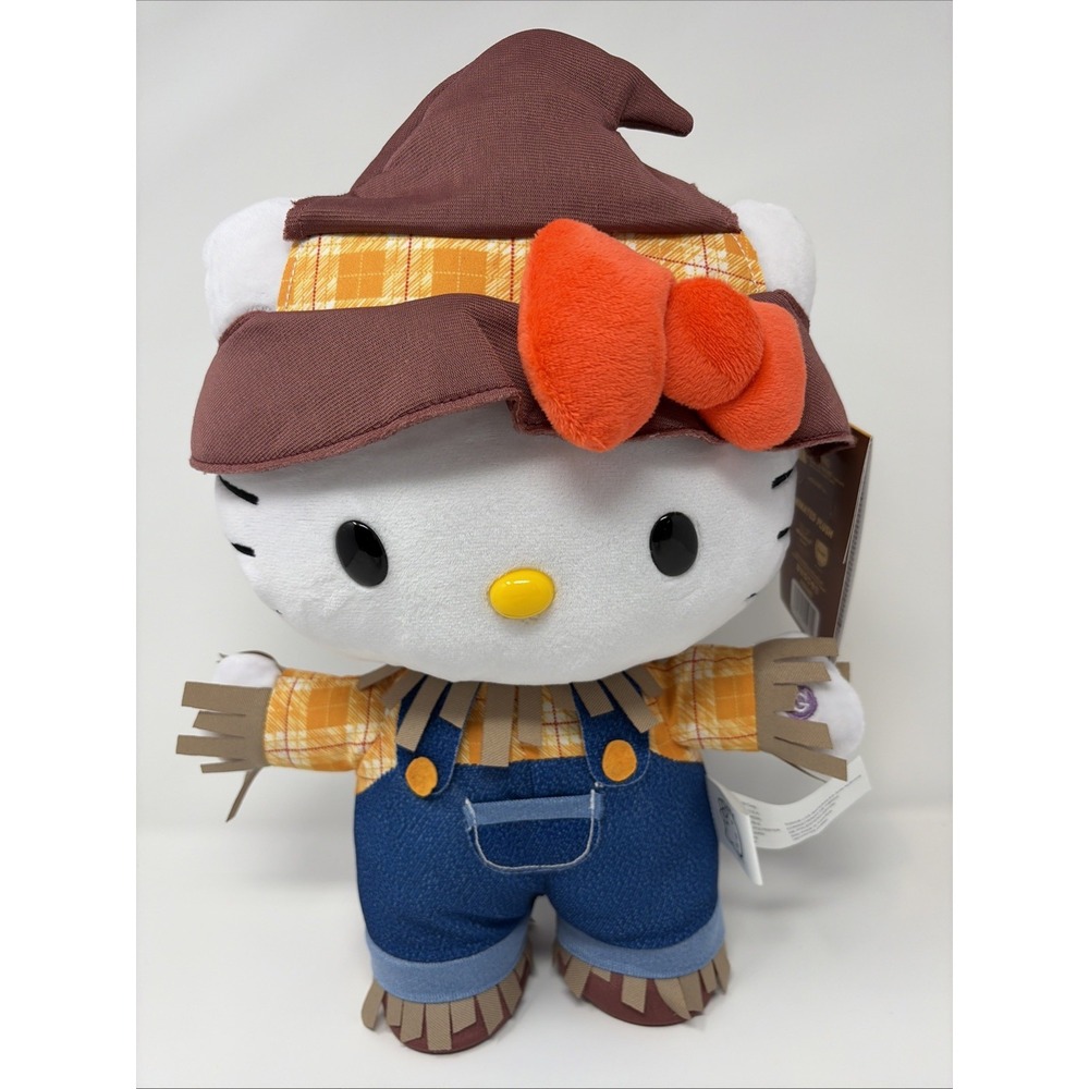 Hello Kitty Harvest Scarecrow Side Stepper Plush 2025 NWT Animated Country dance